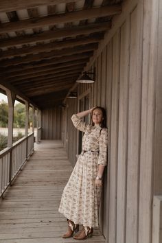 We love a western theme dress. This dress has western wording on it and a half button up fit. It is very flowy and lightweight with lining underneath. Addie is 5'7 wearing a size small. Small 4/6, Medium 8/10, Large 12/14 Modest Western Dresses, Modest Western Wear, Formal Western Wear Woman, Western Dress Long, Country Western Dresses, Western Chic Fashion, Authentic Turquoise Jewelry, Cute Cowgirl Outfits, Secret Sister