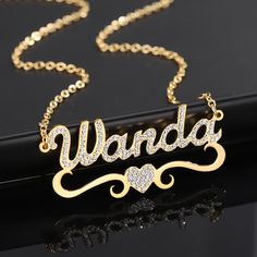 Design your own one-of-a-kind necklace with your name or a special word up to 10 characters. Each necklace is carefully made of quality Silver Stainless Steel (gold plating available). Details: Available in Silver Stainless Steel or Silver Stainless Steel with Gold Plating It does NOT Tarnish Or Rust (100% guaranteed) FREE Gift Boxing Included! Adjustable Clasp Your personalized pendant takes time to hand craft and test but when you're wearing it you'll know it was worth the wait. :) ORDER NOW A Customized Nameplate Necklaces For Anniversary, Customizable Yellow Gold Name Necklace For Anniversary, Personalized Gold Necklace For Anniversary, Personalized Gold Necklace For Anniversary Gift, Customizable Yellow Gold Necklace For Anniversary, Customizable Nameplate Necklace For Personalized Gift, Custom Gold Name Necklace For Anniversary, Gold Custom Name Necklace For Anniversary, Nameplate Necklace For Anniversary Gift