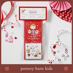 a package of valentine's day cards with hearts and paper decorations