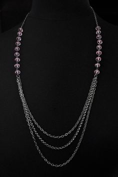 Light chain layered necklace with light pink Swarovski crystals. Makes a great handmade gift to give on birthdays, holidays, on valentine's day or just to say thank you. Can be worn symmetrically or asymmetrically around the neck. Also looks great layered with another color! Each necklace is packaged in a box, ready for gift giving. Matching earrings: https://anelladesigns.com/collections/catalogue/products/light-rose-prink-pearl-and-crystal-bridesmaid-earring * * * * * * * * * * * * * * * * * * Chain Layered Necklace, Bridesmaid Earring, Light Chain, Layered Chain Necklace, Layered Chain, Pink Swarovski, Light Rose, Layered Chains, Rose Lights