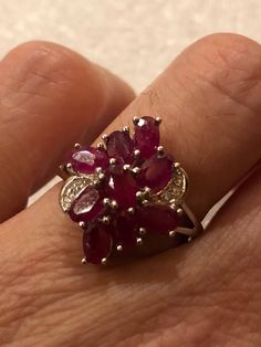 Unusual Deep Toned Ruby finished 925 Sterling Filigree Setting Handmade size 8 Can be resized. My jeweler charged $10 All rings are shipped in a nice gift box. Check out our over a THOUSAND great reviews Engraving is $4 per letter and is not always perfect depending on the piece. It can take a few days if the jeweler is busy. This is payable to Paypal Judithsltd@gmail.com Black Rhodium Ring, Jewlery Rings, Gothic Ring, Pink Ruby, Gothic Rings, Red Gemstones, Womens Wedding Bands, Silver Wedding, Anniversary Rings