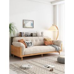 JASIWAY 82 in. Wide Flared Arm Cotton and linen fabrics Three-Seater Sofa in White J-S2129K210BE2 - The Home Depot U Couch, Studio Sofa, Trendy Sofas, Small Sectional Sofa, Sofa Beige, Dekorasi Kamar Tidur, Casa Vintage, Beige Sofa, 아파트 인테리어