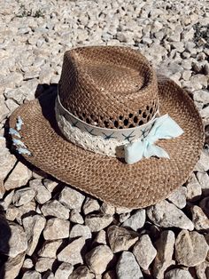 Starfish Beach Wicker Hat | Customizable | Beach Hat with Starfish, Light Blue, and Woven Tan Ribbon by BuckleandBrims on Etsy Wicker Hat, Light Blue Gingham, Hat Fabric, Cape Girardeau, Straw Hats, Beach Hat, Blue Gingham, Straw Hat, Etsy Account