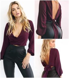 $19.99 • In Stock Floral Long Sleeve Shirt, Long Sleeve Wrap Top, Tie Women, Feminine Top, Summer Crop Tops, Crop Blouse, Blouse Vintage, Street Style Outfit, V Neck Tops