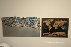 there is a world map on the wall