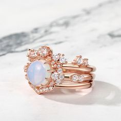 Each ring in this enchanting trio tells a unique story, celebrating the celestial allure of the moon. The main stone, a radiant moonstone, symbolizes tranquility and inner harmony, reflecting the gentle glow of moonlight on a serene night. Its captivating aura is further enhanced by the shimmering white stones that gracefully dance along the ring's band, evoking the sparkle of stars in the night sky. The three piece ring set is a testament to timeless beauty and sophistication, perfect for those Inner Harmony, Moonstone Ring Sterling Silver, Sterling Silver Rings Set, White Stones, Pre Black Friday, Silver Ring Set, Ethereal Beauty, White Stone, Bridal Sets