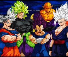 the dragon ball characters are posing for a photo