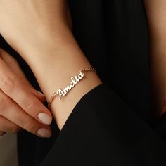 Surprise your loved one with a truly unique and memorable gift. Our Custom Name Bracelet allows you to create personalized jewelry that will last a lifetime. Show them just how much they mean to you with a beautiful and meaningful name bracelet. Meaningful Names, Waterproof Jewelry, Name Bracelet, Memorable Gifts, Spring Rings, Custom Name, Personalized Jewelry, Silver Color, Gold Filled