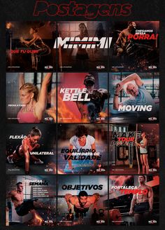 an advertisement for a bodybuilding program with multiple images and text on it, including the words