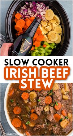 slow cooker irish beef stew with carrots and celery