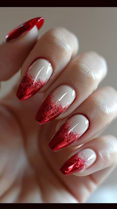 Red Nail Designs Apple Red Nails Design, Apple Blossoms, Apple Blossom