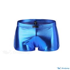 Orcajump - Premium Faux Leather Low-Rise Underwear - Seductive, Contoured Pouch and Comfortable Square-Cut Design Shorts Square Cut, Cut Design, Low Rise, Faux Leather, Pouch, Square, Leather, Fabric, Blue