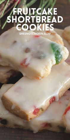 Fruicake shortbread on plate. Recipes With Candied Fruit, Recipes With Candied Cherries, Fruitcake Shortbread Cookies, Candied Fruit Cookies, Fruitcake Cookies Recipe, Fruitcake Cookies, Candied Cherries, Cookies Shortbread, Fruit Cake Cookies