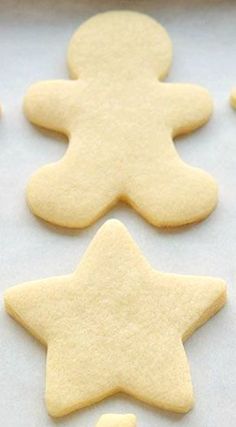 three cookies shaped like stars sitting on top of each other