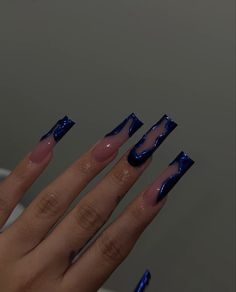 For My Bestie, Blue Acrylic Nails, On To The Next, French Acrylic Nails, Exotic Nails, Long Acrylic Nails Coffin, Long Square Acrylic Nails, Unique Acrylic Nails