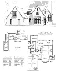 two floor plans for a house with three levels