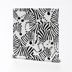 a black and white zebra pattern on a canvas