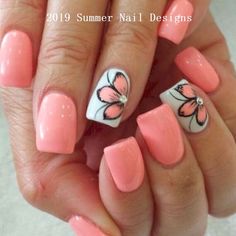 Summer Nail Design Ideas, Cute Summer Nail Designs, Unghie Nail Art, Summer Nail Art, Nail Art Designs Summer, Cute Summer Nails, Nail Design Ideas, Ideas Nails