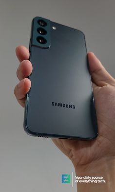 someone is holding their samsung note 9 in the palm of their hand and it appears to be empty