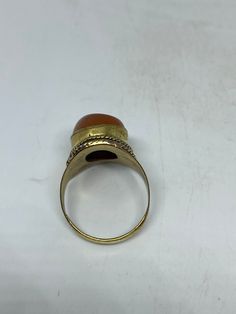 Vintage Genuine Red Carnelian golden Bronze Ring Size 8.5 can be re sized to any size if you request it. There is a $20 jeweler's fee All rings are shipped in a nice gift box. Check out our over a THOUSAND great reviews Engraving is $4 per letter and is not always perfect depending on the piece. It can take a few days if the jeweler is busy. This is payable to Paypal Judithsltd@gmail.com Vintage Gemstone Enamel Ring As A Gift, Vintage Enamel Gemstone Ring For Gift, Heirloom Style Orange Ring For Gift, Heirloom Orange Ring As Gift, Heirloom Orange Ring For Gift, Yellow Gold Carnelian Oval Cabochon Ring, Vintage Opal Open Ring For Gift, Vintage Open Ring Opal Gift, Carnelian Yellow Gold Rings With Oval Cabochon