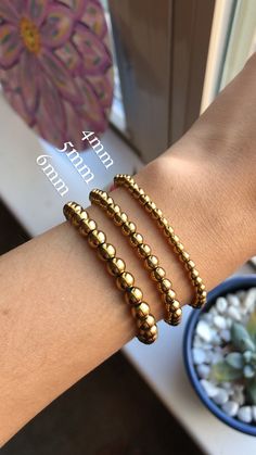 Beaded Bracelets Gold, Gold Beaded Bracelets, Bridal Bracelets, Bracelets Gold, Gold Bead Bracelets, Etsy Bridesmaid Gifts, Sorority Gifts, Gold Bracelets, Stackable Bracelets