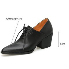 Spring Genuine Leather Women Shoes Pointed Toe Women Pumps Fashion High Heel Loafers Shoes for Women Chunky Heel Shoes Black SPECIFICATIONS Upper Material: GENUINE LEATHER Upper-Genuine Leather Type: Cow Leather Toe Shape: Pointed toe With Platforms: Yes Platform Height: 0-3cm Heel Height: High (5cm-8cm) Heel Type: Square heel Pump Type: Loafers Style: LEISURE Fashion Element: Cross-tied Outsole Material: tpu is_handmade: Yes Insole Material: pigskin Fit: Fits true to size, take your normal size Lining Material: GENUINE LEATHER Lining-Genuine Leather Type: pigskin Closure Type: Lace-up Item Type: Pumps Heel Height: 6cm [New In 20240731] Summer Office Lace-up Heels, Black Lace-up Shoes For Office In Spring, Summer Office Lace-up Shoes With Round Toe, Classic Pointed Toe Leather Shoes For Summer, Spring Leather Shoes With Reinforced High Heel, Summer Oxfords With Round Toe For Office, Summer Oxfords For Office With Round Toe, Flat Heel Court Shoes For Office In Fall, Trendy Leather Lace-up Closed Toe Shoes