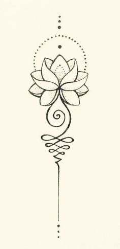 a drawing of a flower with swirls on it