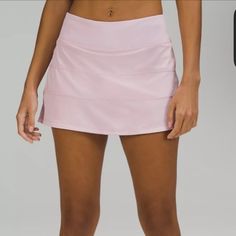 Nwt Lululemon Pace Rival Skirt (Reg Length) Size 8 Pink Peony (Soft Pink) Pink Athleisure Lined Skirt, Pink Lined Athleisure Skirt, Pink Lined Skirt In Athleisure Style, Cute Running Outfit, Pink Tennis Skirt, Lululemon Tennis Skirt, Light Pink Skirt, Pace Rival Skirt, Pastel Skirt