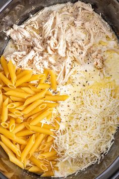 pasta, chicken and parmesan cheese in an instant pot