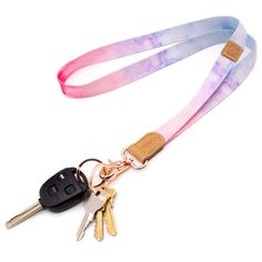 two keys are attached to a lanyard strap