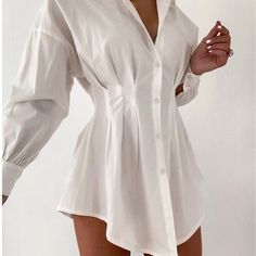 Minidress Long Sleeve White Denim Dress, Birthday Shirt Dresses, Wjite Dresss White Boots, White Tulle Shirt Dress, Shirt Corset Dress, White Corset Shirt Dress, White Off Shoulder Shirt Dress, Adding Long Sleeves To Dress, White Shirt Dress Black Harness