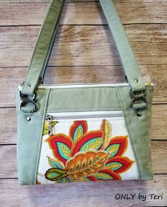 Luxurious Sage Green Ultrasuede Fabric Sunshine Pouch and Duck Cotton Handbag Shoulder Bag Purse Handmade  #SageGreen #FauxSuede #Handbag #LuxuriousFeel #Purse #Stylish #ShoulderBag #Unique #DuckCotton #FeelsLikeSuede Green Canvas Satchel With Zipper Closure, Green Fabric Shoulder Bag, Handmade Purses And Handbags, Handmade Fabric Purses, Improv Quilts, Purse Making, Landscape Art Quilts, Chic Purses, Bags Sewing