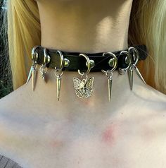 A whimsi-goth choker to add some silvery sparkle into your outfit.  The first picture shown has two of the same choker worn at once, layered!  Coming in the typical buckle style closure at the back and standard length. I do have a small neck but it's on the tightest setting, otherwise it can go easily 3 inches larger. Check out the other options I have available on my page! Clearing out lots of my collection. Adjustable Alternative Style Choker For Concerts, Adjustable Alternative Choker For Concerts, Alternative Jewelry For Cosplay, Trendy Black Jewelry For Cosplay, Silver Alternative Style Choker For Party, Trendy Choker For Halloween And Alternative Fashion, Alternative Adjustable Choker For Gift, Alternative Style Adjustable Choker As A Gift, Adjustable Alternative Style Choker For Gift