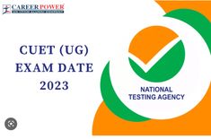 the national testing agency logo for cuet ug exam date, with an orange and green circle