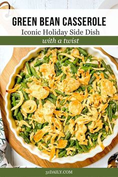 green bean casserole with holiday side dish