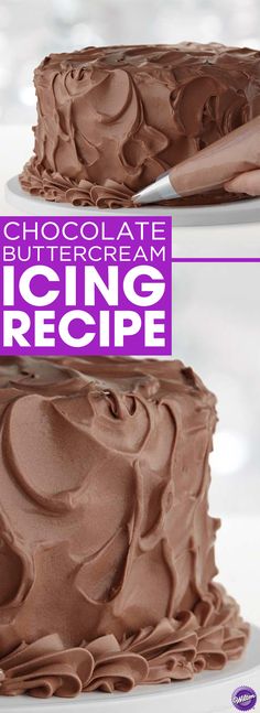 chocolate buttercream icing recipe on a cake