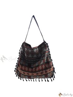 Bird in Bag - Chic and Timeless Womens Vintage Shoulder Bag with Tassel Fringe - Sling Handbags and Purses with Roomy Interior Travel Fringe Pouch Shoulder Bag, Travel Shoulder Bag With Fringe In Pouch Shape, Travel Shoulder Bag With Fringe And Pouch Shape, Casual Festival Bags With Fringe, Daily Use Pouch Bag With Tassels, Brown Tasseled Beach Bag For Travel, Bohemian Hobo Bag With Adjustable Strap For Shopping, Brown Tassel Beach Bag For Travel, Casual Hobo Bag With Tassels For Travel