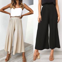 Description Product Name Casual fashion plain wide-leg 3/4 pants SKU 3F53677A27E8 Gender Women Season Spring/Summer Type Lady/Elegant/Fashion Occasion Office/Daily life/Date Pattern Plain Please Note: All dimensions are measured manually with a deviation of 1 to 3cm S M L XL inch cm inch cm inch cm inch cm Waist 33 84 Colorful Jumpsuit, Sporty Outfits, Ladies Dress Design, Mode Inspiration, Jeans Flare, Curvy Fashion, Pants Outfit, Comfy Outfits, Elegant Fashion