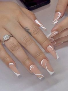 Rosa Bebê  Collar    Unhas coloridas Embellished Acrylic Nail Designs Coffin, Fancy Nails Designs, Ombre Acrylic Nails, Simple Gel Nails, Cute Acrylic Nail Designs, Coffin Shape, Nail Swag