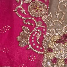 Pink And Gray Net Sari With Fancy Beadwork And Zardozi With Matching Stitched Blouse Bollywood Style Embellished Pink Embroidered Fabric, Luxury Pink Embroidered Saree Fabric, Luxury Pink Sequin Fabric With Zari Work, Pink Bohemian Embroidered Saree Fabric, Net Sari, Pink Rhinestone-embroidered Lace Fabric, Indian Saree, Pink And Gray, Indian Sarees