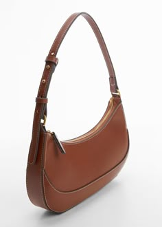 Oval short handle bag - Women | Mango United Kingdom London Bag, Mango Bags, Everyday Purse, Brown Shoulder Bag, Brown Purses, Brown Bags, Small Handbags, Cute Bags