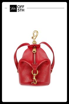 This Classic Keychain Is Designed Like A Mini Backpack With Goldtone Accents And Is Crafted From Supple Leather. Lobster Clasp With Zip Closure Goldtone Hardware Lining: Textile Leather Imported Size Straps, 4" Drop 4"w X 5"h X 2"d. Center Core - Small Leather Goods > Saks Off 5th. Rebecca Minkoff. Color: Red Kiss. Leather Bag Charm With Interior Key Chain For Travel, Small Keychain, Tiny Purse, 2025 Trends, Backpack Keychain, Rebecca Minkoff Handbags, Backpack Keychains, Small Stuff, Unique Purses