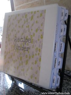 a recipe binder sitting on top of a counter