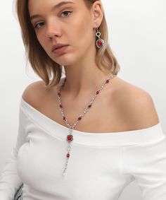 *ready to ship *fine silver plated red crystal stone jewelry set *my first priority in my store;earning your trust and your satisfaction  *the jewelry in my store is hand made *free shipping is available on your expenditures over 100 usd. *all necklaces and bracelets in my store have adjustable chain, you can adjust the length of necklace and bracelet. *also the rings are adjustable. *rings are would fi̇t fi̇ngers si̇ze us 6 and up *the jewelry will come beati̇fully packaged i̇n a ri̇gi̇d jewelr Red Ruby Jewelry Gift For Her, Red Round Jewelry, Red Crystal Dangle Jewelry, Ruby Clavicle Chain Jewelry As Gift, Ruby Clavicle Chain Jewelry Gift, Crystal Dangle Jewelry For Gifts, Red Gemstone Jewelry As Gift For Her, Red Gemstone Jewelry Gift For Her, Red Ruby Jewelry Sets As Gift