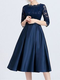 🚚FREE Shipping on orders over $80 ✨ use Code: "Mylook" for Extra Discount at checkout ﻿- 📏Sizing: run a little small 📏 Selling Points 1. Gender: Women's 2. Style: Elegant Dress 3. Occasion: Spring Dress Wedding Guest Party - Fashion dress when attending the party., 4. Dresses Type: Formal Dress Lace Dress Party Dress 5. Neckline: Crew Neck - Classic design makes people more lovely and young., 6. Design: Lace - Lace is a delicate fabric made of yarn or thread in an open weblike pattern,made by machine or by hand.Perfect lace dresses to suit every style., 7. Season: Fall Summer Spring Winter 8. Fit Type: Slim 9. Dress Length Type: Midi Dress Specifications Gender: Women's, Style: Elegant Dress, Modern, Fashion, Occasion: Spring Dress, Wedding Guest, Party, Cocktail Party, Dresses Type: Sw Elegant Royal Blue A-line Dress, Elegant Blue A-line Mother Of The Bride Dress, Blue A-line Midi Dress For Banquet, Fitted Blue A-line Long Sleeve Dress, Mother Of The Bride 3/4 Sleeve Dress For Banquets, Blue Midi Long Sleeve Party Dress, Blue Midi Length Long Sleeve Party Dress, Blue Tea Length Dress For Evening, Blue Tea Length Evening Dress