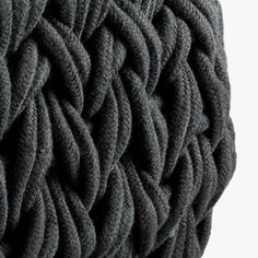 a close up view of a black rope