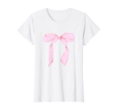 PRICES MAY VARY. Bow shirt, bow tee, cute bow shirt, cute bow tee, cute pink bow shirt, cute pink bow tee, Bow Print, coquette aesthetic, coquette style, bow, bows, bow graphic, pink bow, pink bows, pink bow print, pink bow pattern, pink bow design. Coquette style shirt, casual coquette look, casual coquette outfit, cute coquette, cute coquette look, cute coquette shirt, cute coquette outfit. Cute coquette shirt for friend, girlfriend, sister, wife, mom, aunt, or daughter. Balletcore. Lightweigh Trendy Summer T-shirt With Bow, Spring Cotton T-shirt With Bow, Casual Summer T-shirt With Pink Bow, Cute Bow T-shirt For Spring, Feminine Pink Crew Neck T-shirt, Casual Short Sleeve T-shirt With Pink Bow, Feminine Tops With Ribbon For Spring, Feminine Ribbon Tops For Spring, Cute Pink T-shirt With Bow