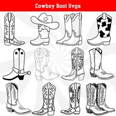 Cowboy Boots Png, Cowboy Boots Svg, Cowboy Clipart, Boots Svg, Western Clipart, Cowboy Svg, Boots Png, Western Svg, Svg Western