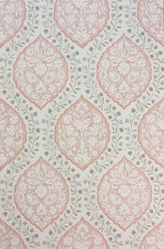 an old wallpaper with pink and grey designs