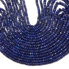 8 Strands, Multi Layer Sapphire Necklace, Blue Sapphire Beads, Faceted Rondelle Beads, 3.5mm To 5mm Blue Beaded Necklaces With Spacer Beads, Blue Faceted Beaded Bracelets, Blue Rondelle Beaded Necklace With Spacer Beads, Blue Gemstone Beads For Jewelry Making, Blue Faceted Beads Jewelry, Blue Gemstone Beads, Blue Polished Beads For Jewelry Making, Blue Beaded Necklace With Faceted Round Beads, Blue Beaded Bracelets With Faceted Oval Beads